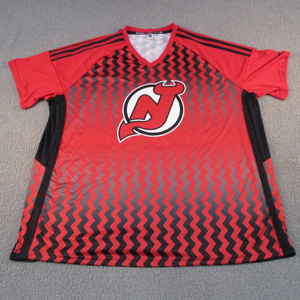 Adidas NHL New Jersey Devils Jersey 3XL Red Black Zigzag NWT